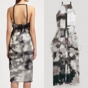 Rachel Comey Aten Silk Watercolor Dress 4 Square Neckline Organza Ruffle